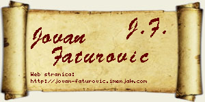 Jovan Faturović vizit kartica